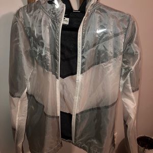 Rare Silver and Black Nike Running Windbreaker